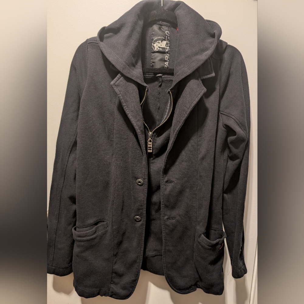 Parasuco Men's Black Hooded Shirt Jacket